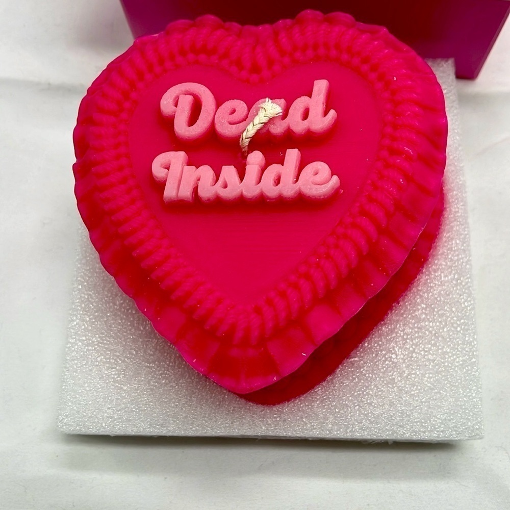 Soy Wax Blend Candle Dead Inside Heart Candle - Picture 2 of 5